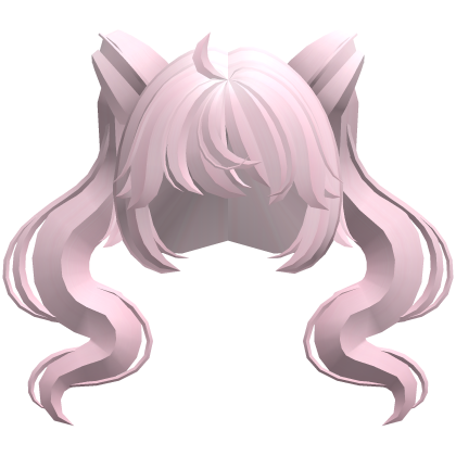flowy magical girl swirly ponytails pink
