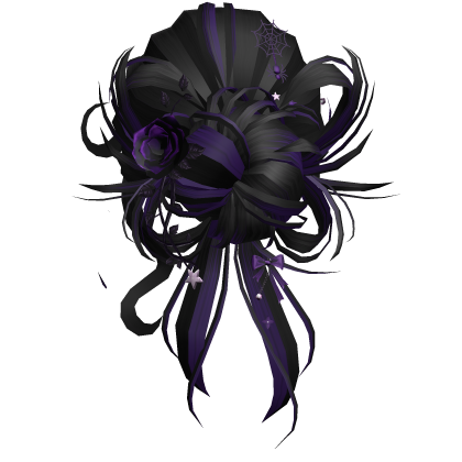 Gothic Messy Rose Thorn Bun (Black&Purple)