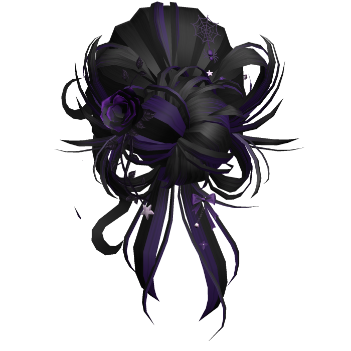 Gothic Messy Rose Thorn Bun (Black&Purple)