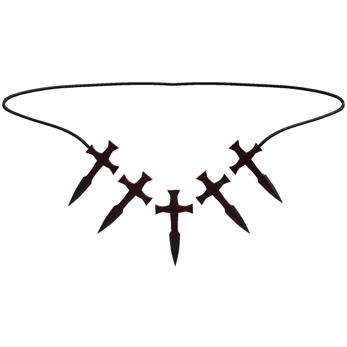 Red Spiky Cross Necklace