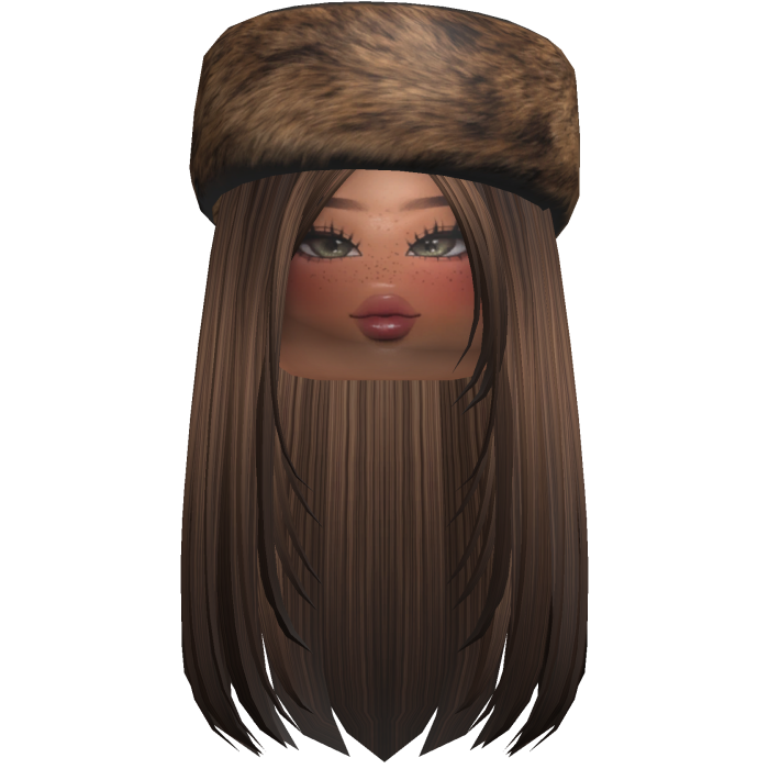 Brunette Green Eyes Baddie Girl with Ushanka