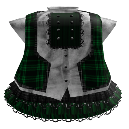 Emo Gothic Plaid Ruffle Dress Green