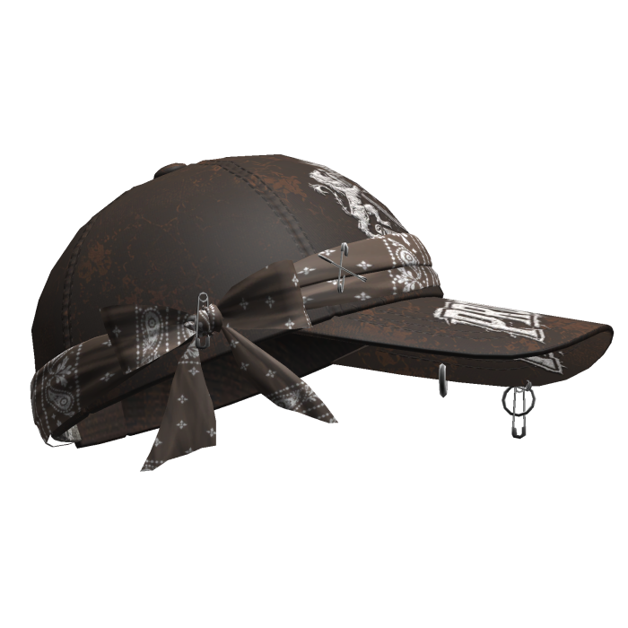 Y2k Tilted Bandana Cap Brown
