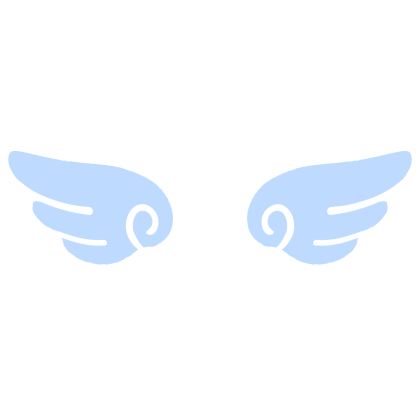♡ Cute Glowing Angel Chibi Wings Pastel Blue