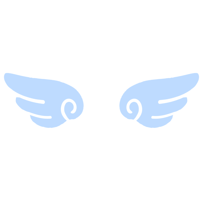 ♡ Cute Glowing Angel Chibi Wings Pastel Blue