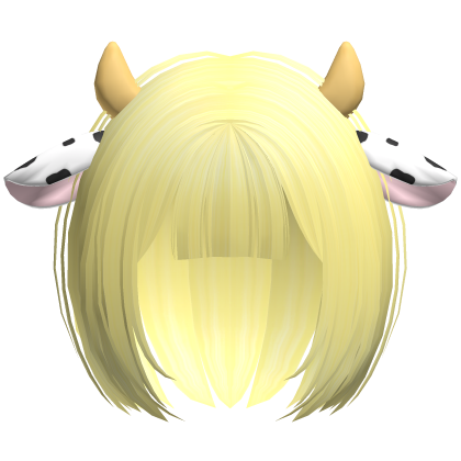yellow kawaii cow girl anime bob