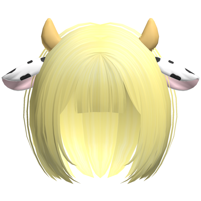 yellow kawaii cow girl anime bob