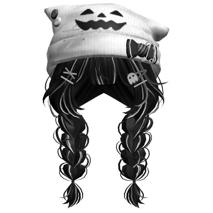🍀Cute Braided Hair w Halloween Beanie(Black)