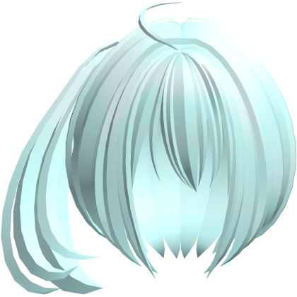 2000s moe short fluffy side pony teal