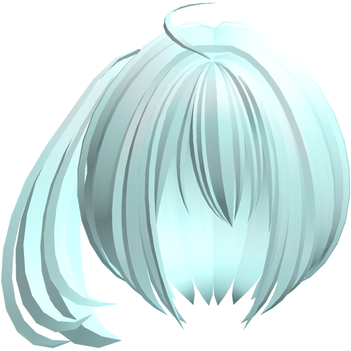 2000s moe short fluffy side pony teal