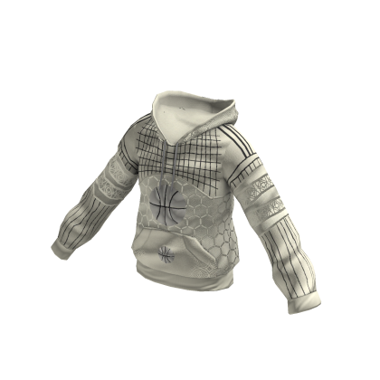 adidas White Striped Basketball Hoodie thumbnail