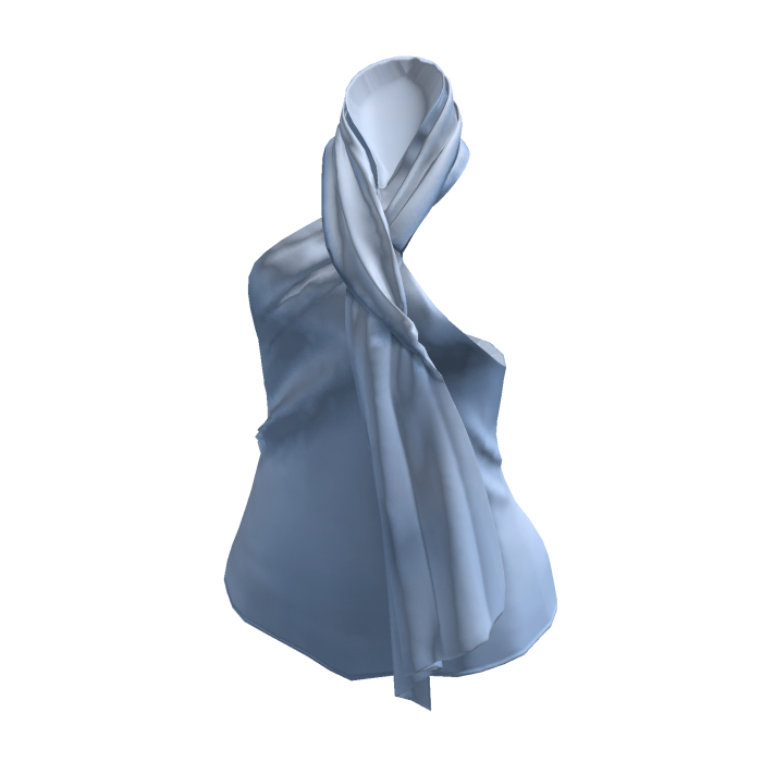 Draped Hijab Scarf Top (Light Blue)