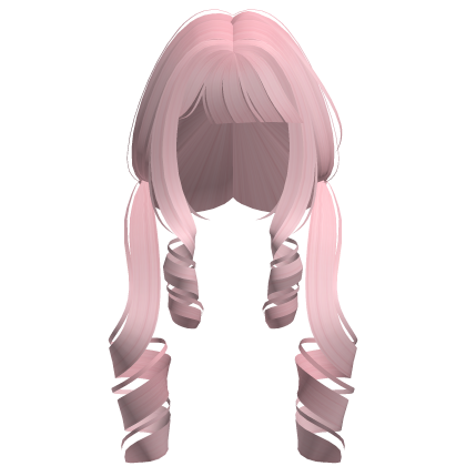 Cute Kawaii Long Swirly Pigtails in Pink Roblox item