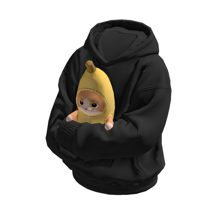 Banana Cat Meme Holdable Huggable Sweater Hoodie