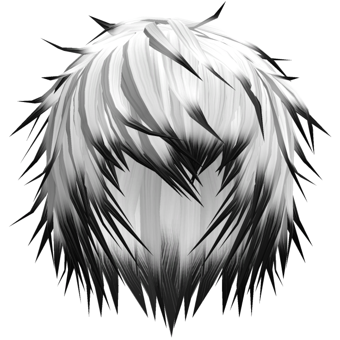 white and black emo hair