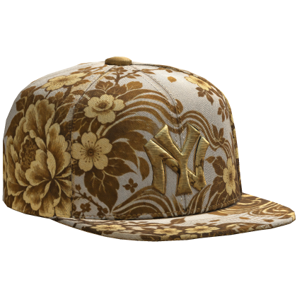 White & Gold Rose NY Sidewept Fitted Cap Roblox item