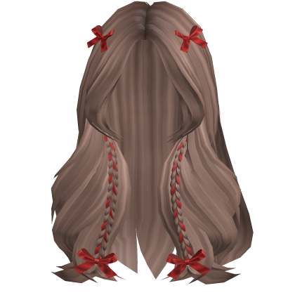 Christmas Braided Long Hair w/ Bows in Milktea Roblox item