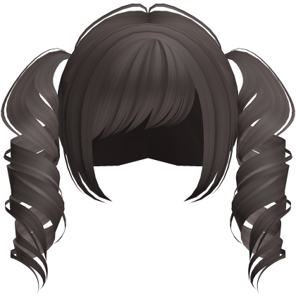  ♡ : dolly dark brown curly tornado drill pigtails Roblox item
