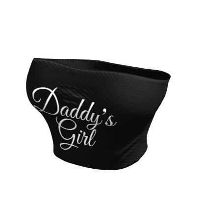 Y2K Daddy's Girl Tube Top | Black thumbnail