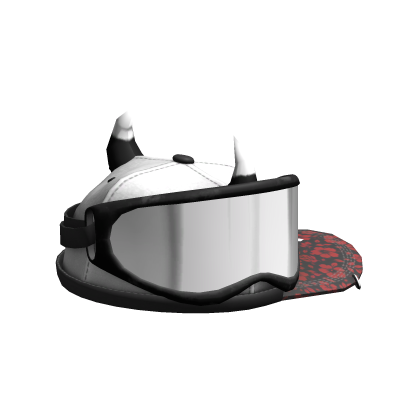 white snapback w dirt bike goggles Roblox item