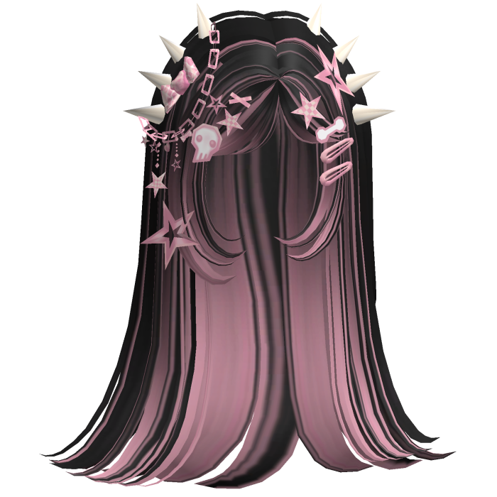 ♡ Scene Spiky Straight Hair (Grey)
