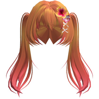 Hibiscus Golden Summer Twintails w Ribbon Roblox item