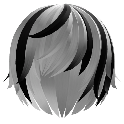 (;´༎҂ ᆺ ᗜ ༎`) Emo Fantasy Anime Hair ҂ White Black Roblox item
