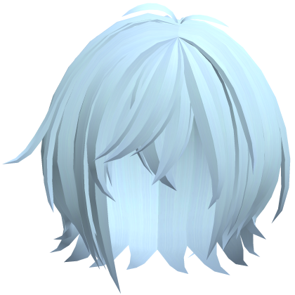 soft messy short hair pastel blue