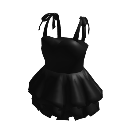 Black Dress with Ribbon Straps