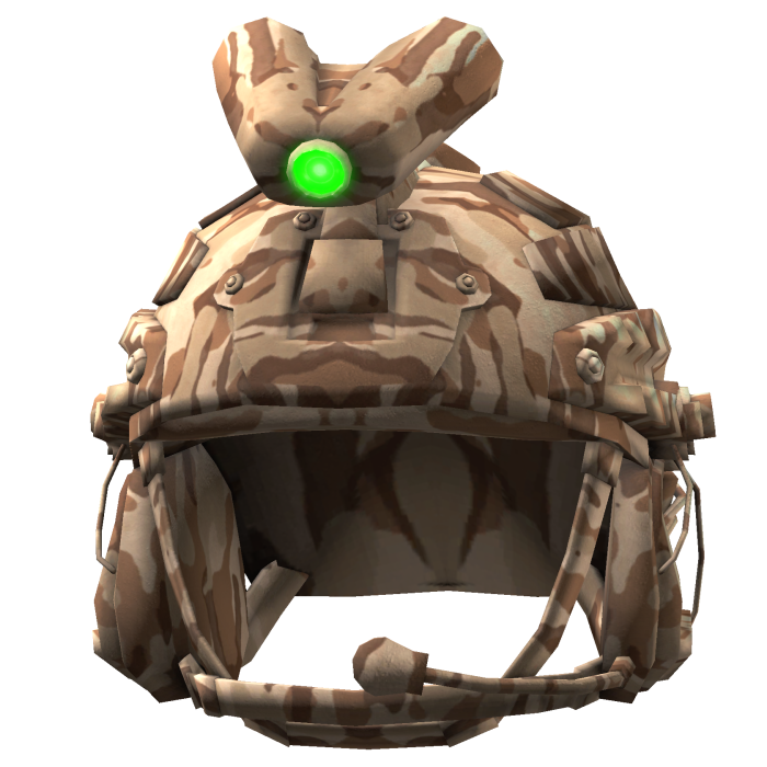 [Emissive] Desert Military Helmet Kit ( Green )