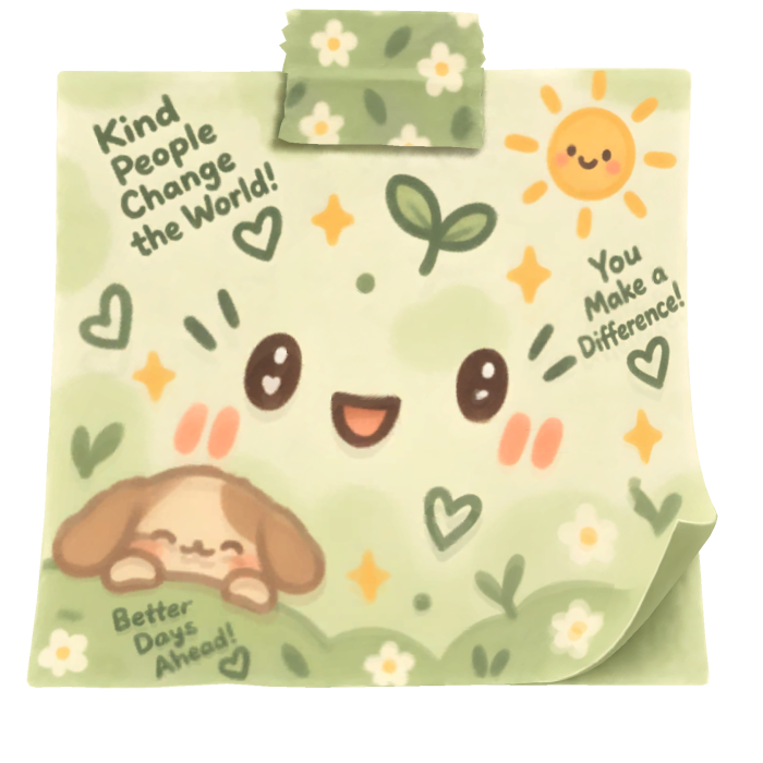 Kindness Blooms on a Cozy Note