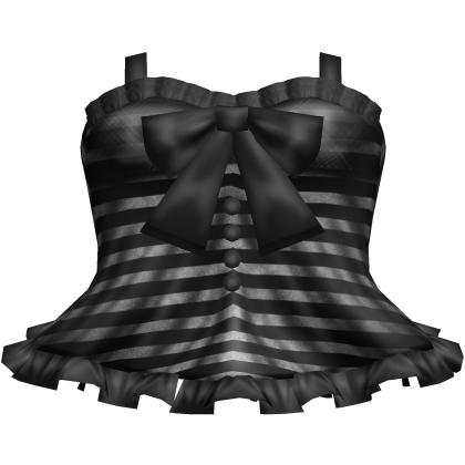 gothic striped ruffle dress in black Roblox item