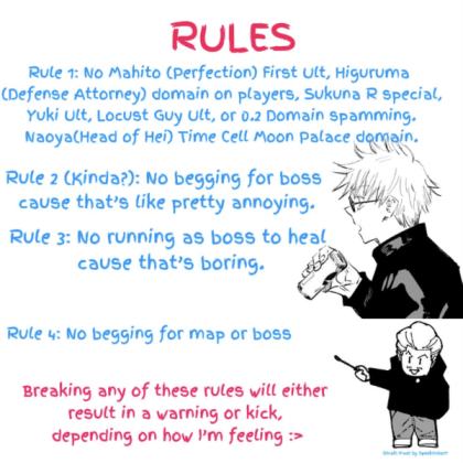 JJS Jujutsu Shenanigans Rules UPDATED TO 1.68 Boss Roblox decal