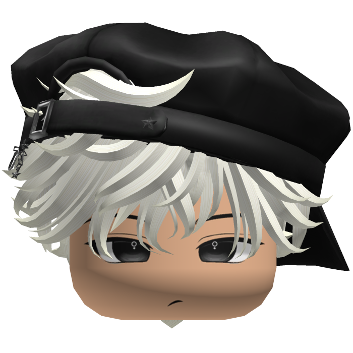 Cute Boy White hair with a cap Y2K
