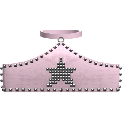 Pink emo studded star top w/ ring