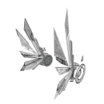 Glitching White Circuit Line Mecha Headphones