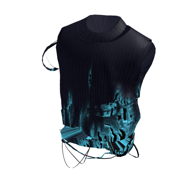 Blue Y2K Cyber Distressed Strap Knit Top [PBR]