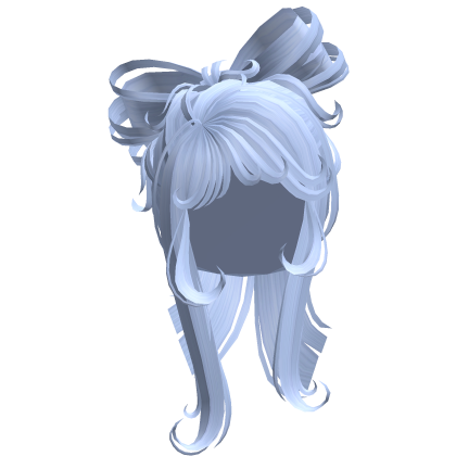 Long Cute Bow Shaped Ponytail Hair - Light Blue Roblox item