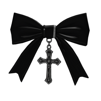 Black ribbon with a cross Roblox item