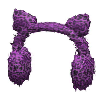 [NEW 🚨] Purple Cheetah Print Earmuffs with Ears Roblox item