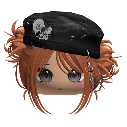 Tilted Ginger Buns W/ Skull Beret & Face Roblox item