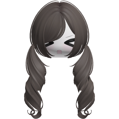 Cute Kawaii Brown Curly Pigtails