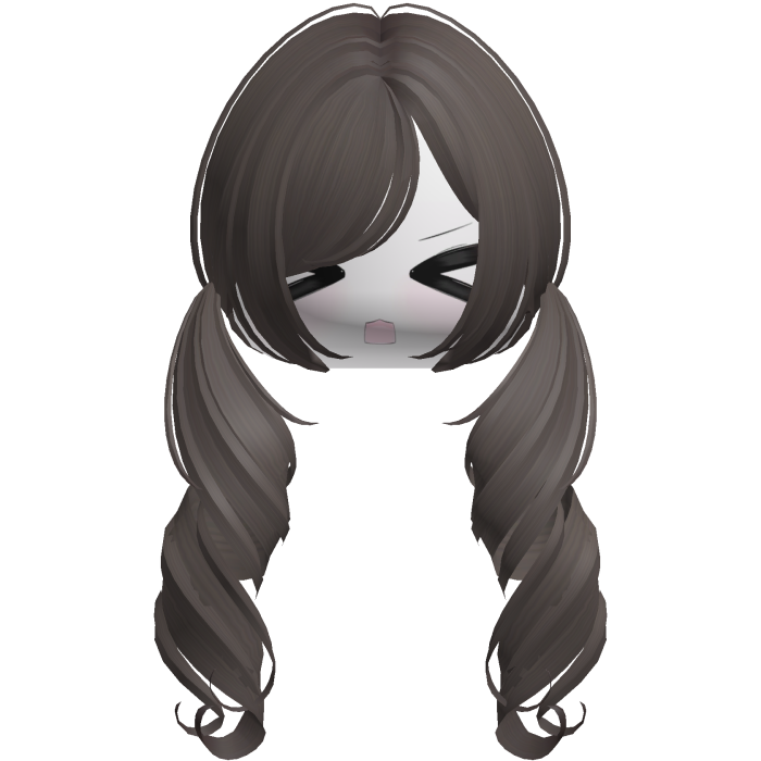Cute Kawaii Brown Curly Pigtails