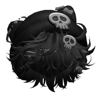 Messy Anime Boy Hair w/ Skull Beanie (Black) Roblox item