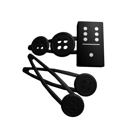 Black Button Hair Clips Roblox item