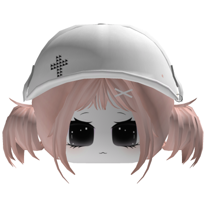 Cute Girl w/ Wavy Pigtail Hair (Pastel Pink) Roblox item