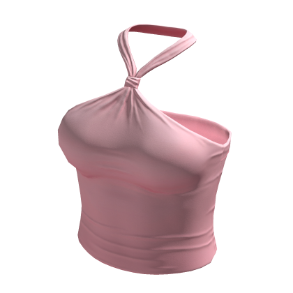 Halter Neck Top Pink Hem Baddie Tank Tee Shirt Y2K thumbnail