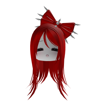 emo girl with a bow red