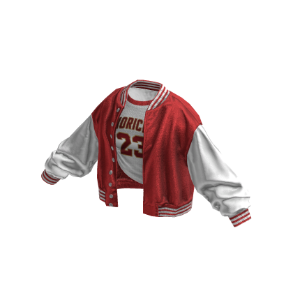 Stylish Leather Jacket Messy Shirt (Red White)