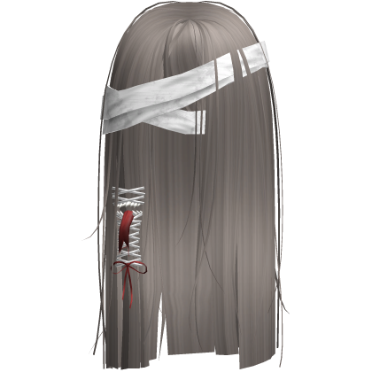 Creepy Ash Brown Monster Hair w White Bandages Roblox item